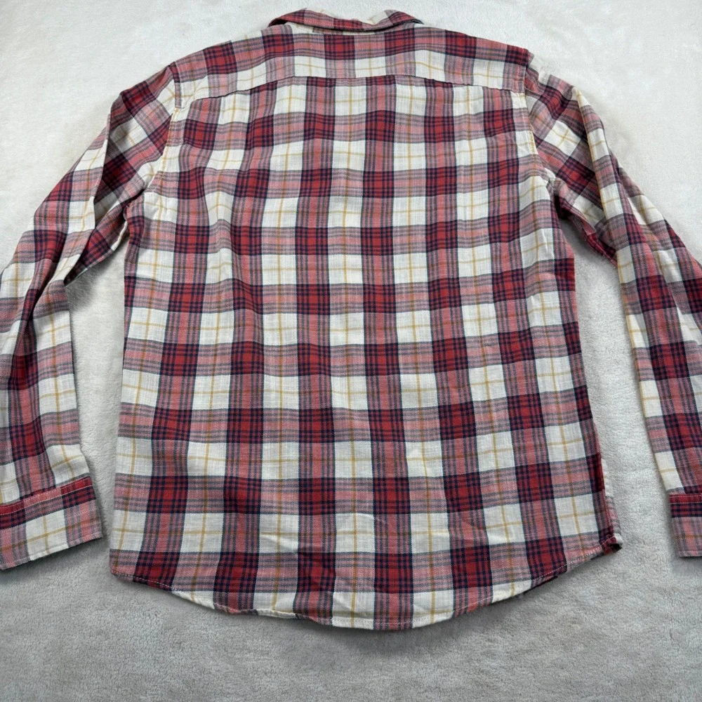 Gap Mens Small Untucked Fit Red Plaid Flannel Button Down Shirt New‎ NWT Cotton